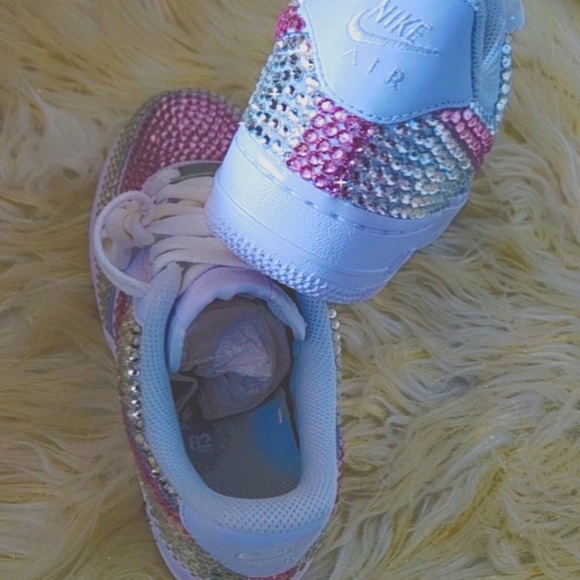 Bling Nike Air Force 1 Shoes Barbie core - Picture 5 of 7